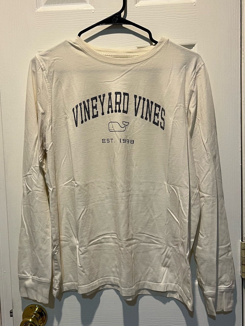 Vineyard Vines Cream T-Shirt with Light Blue Logo